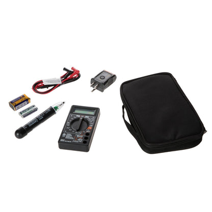 Digital Multimeter Voltage and GFCI Outlet Electrical Tester Kit in Carry Pouch
