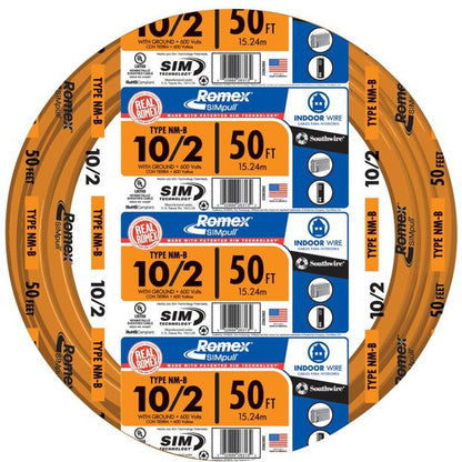 Southwire 70. ft 10/2 Solid Romex Simpull CU NM-B W/G Wire